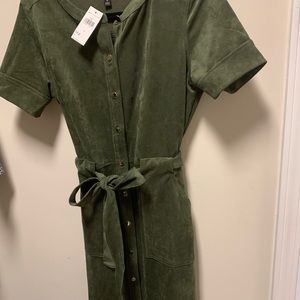 Green suede dress NWT! Size 6